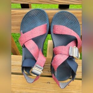 Chaco Mega Z Cloud Women's Sandals 8 navy coral adjustable straps